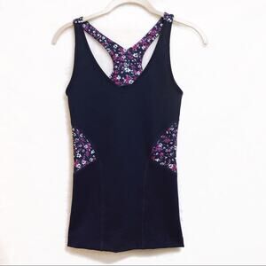 Gap Fit Flower Colorblock Print Racer Tank